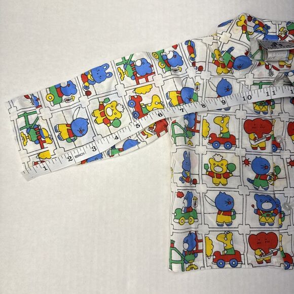 Vintage Petit Jouet Overalls Red Corduroy Animals Boy Girl Set 2 Piece 6-9 Mo - Picture 11 of 14